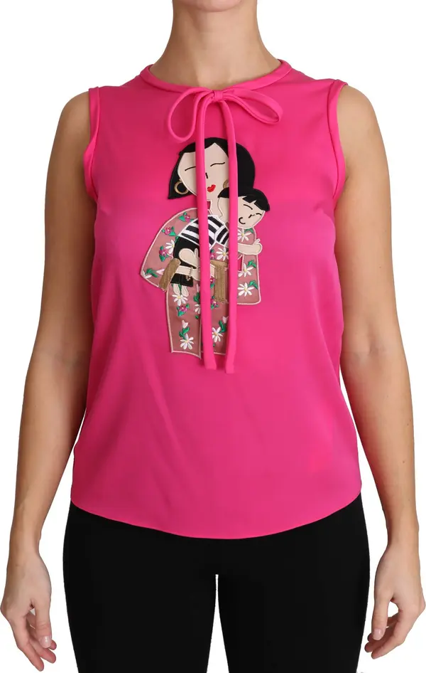 Pink Family Silk Tank  Mama Blouse Top Shirt
