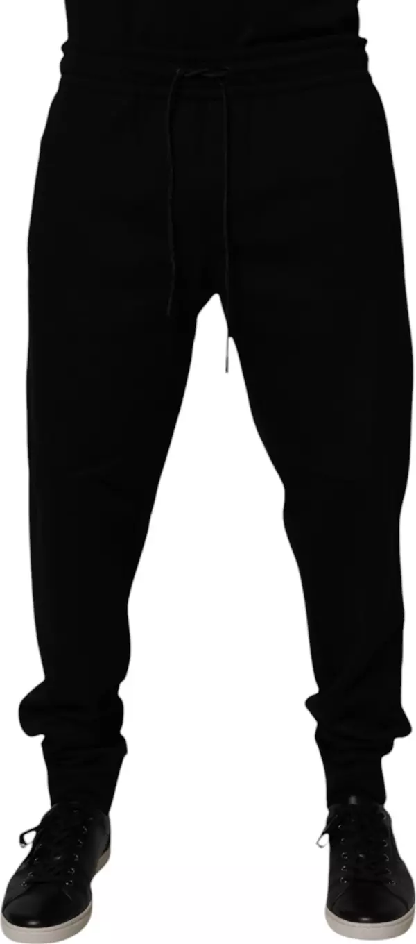 Black Cotton Blend Jogger Sweatpants Pants