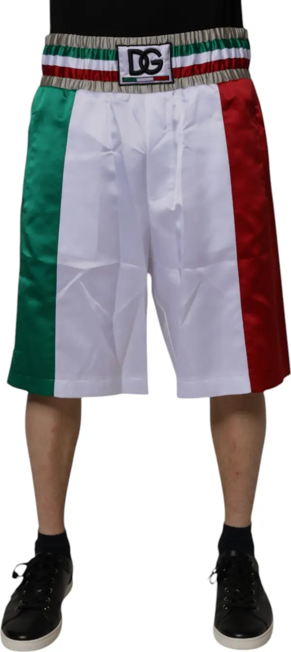 Multicolor Italia Polyester Bermuda Shorts