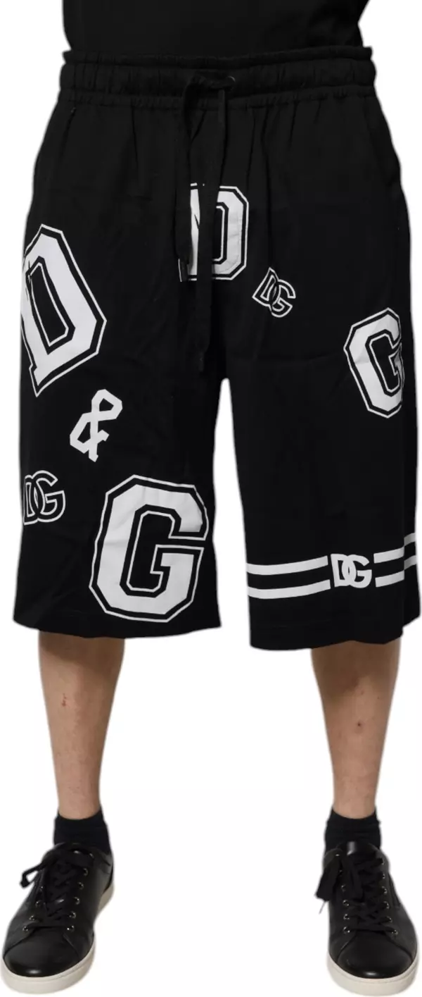 Black Logo Cotton Bermuda Sweatshorts Shorts