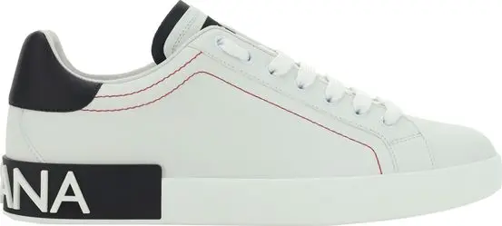 White Calf Leather Bos Taurus Low Top Sneakers