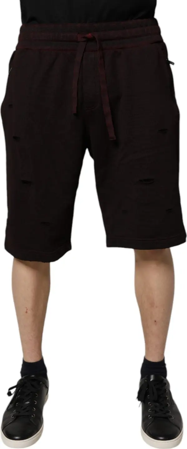 Bordeaux Cotton Bermuda Sweatshorts Shorts