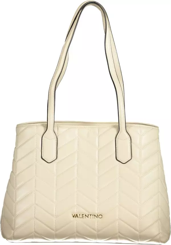 Beige Polyurethane Women's Bag