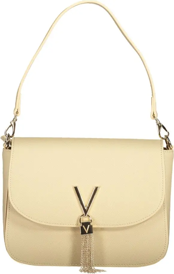 Beige Polyurethane Women Bag