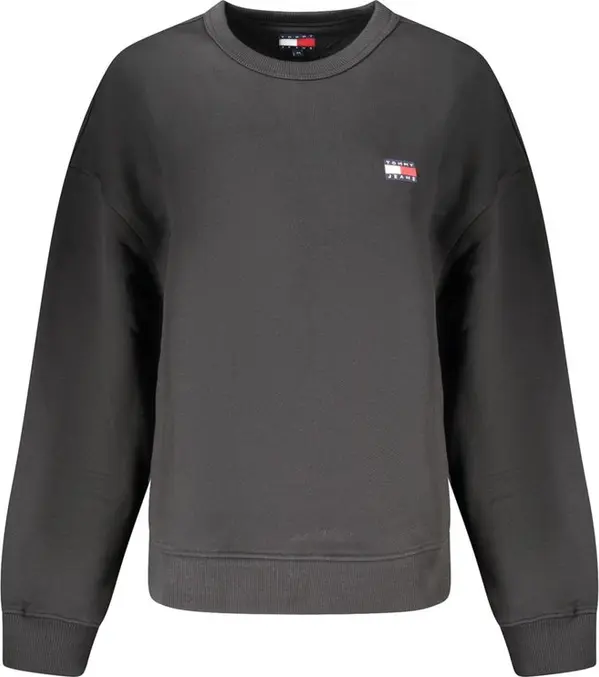 Black Cotton Women Sweatshirt
