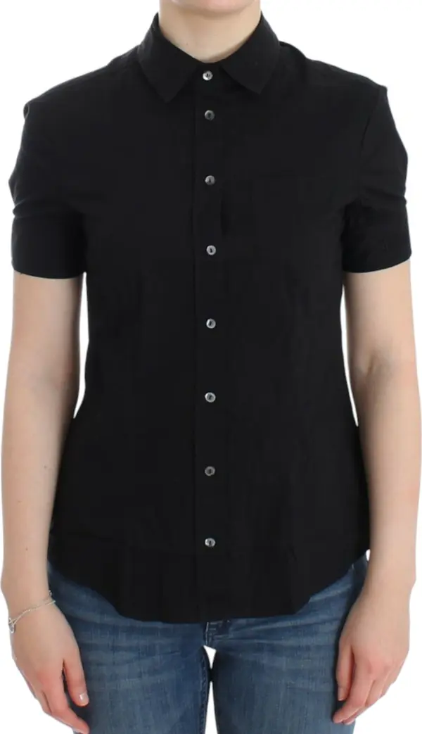Black cotton shirt top