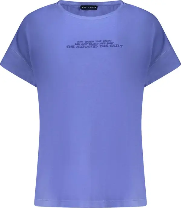 Blue Cotton Women T-Shirt