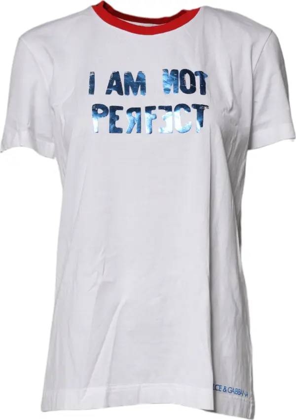 White Graphic Print Cotton Crew Neck T-shirt