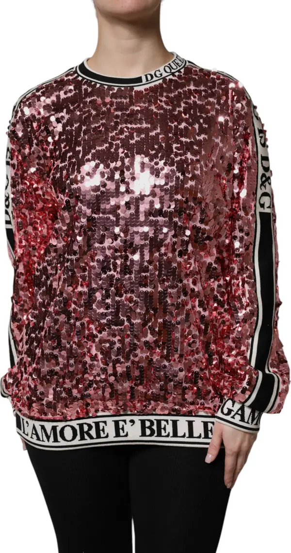 Pink DG Queen Sequin Pullover Sweater