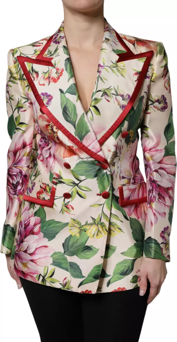 Multicolor Floral Double Breasted Jacket