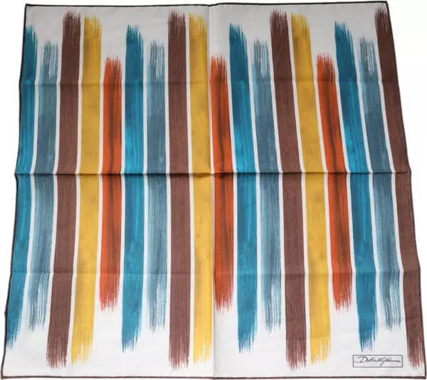 Multicolor Stripes Cotton Square Foulard Scarf