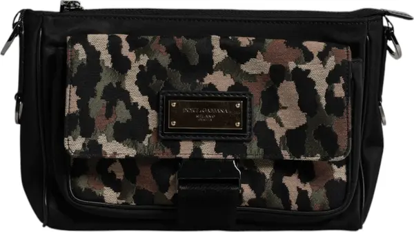 Multicolor Leopard Jacquard Crossbody Bag