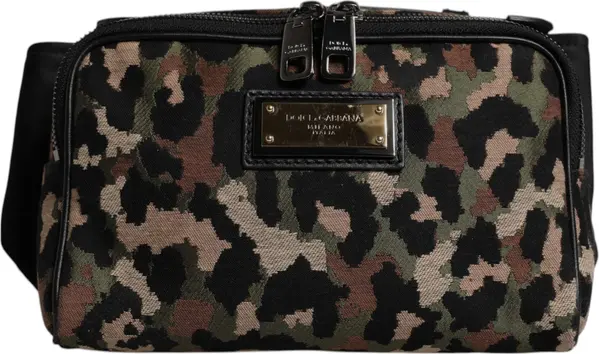 Multicolor Leopard DG Logo Belt Waist Fanny Pack Bag