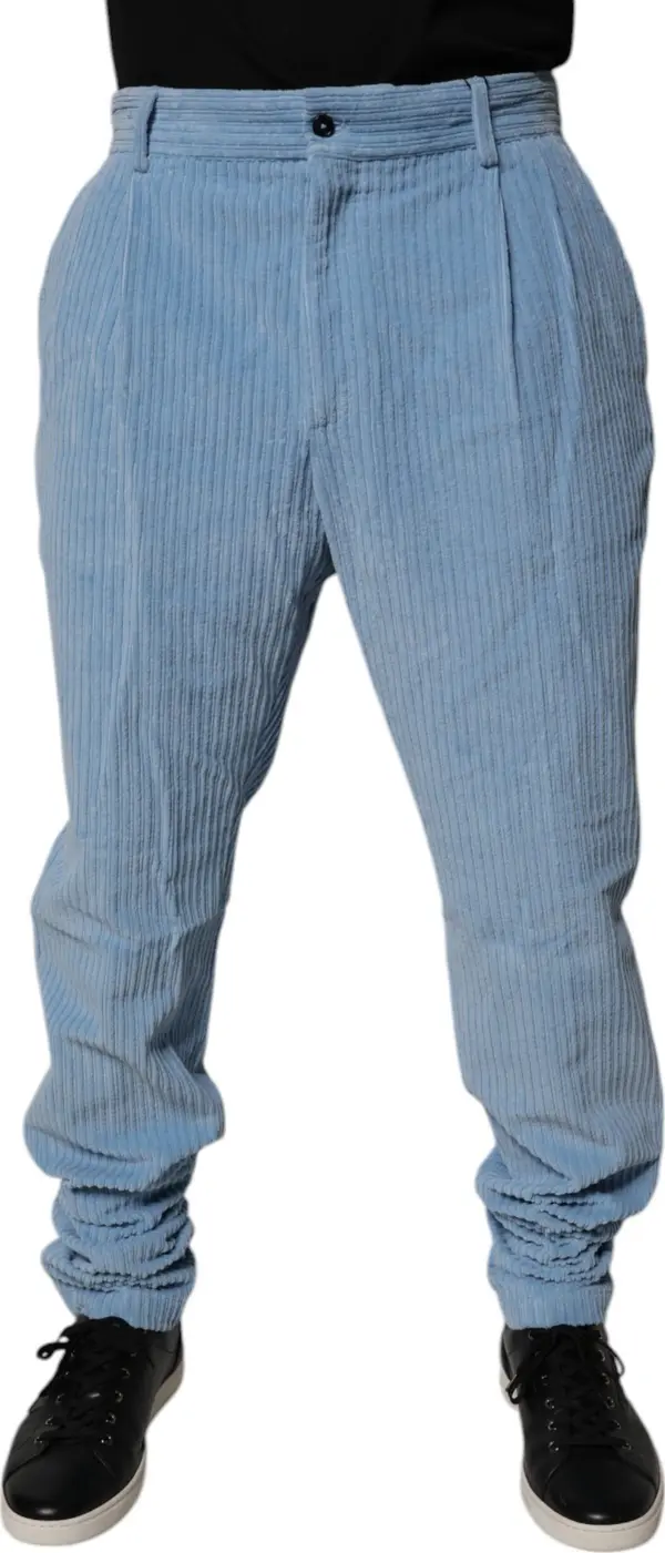 Light Blue Corduroy Cotton Skinny Denim Jeans