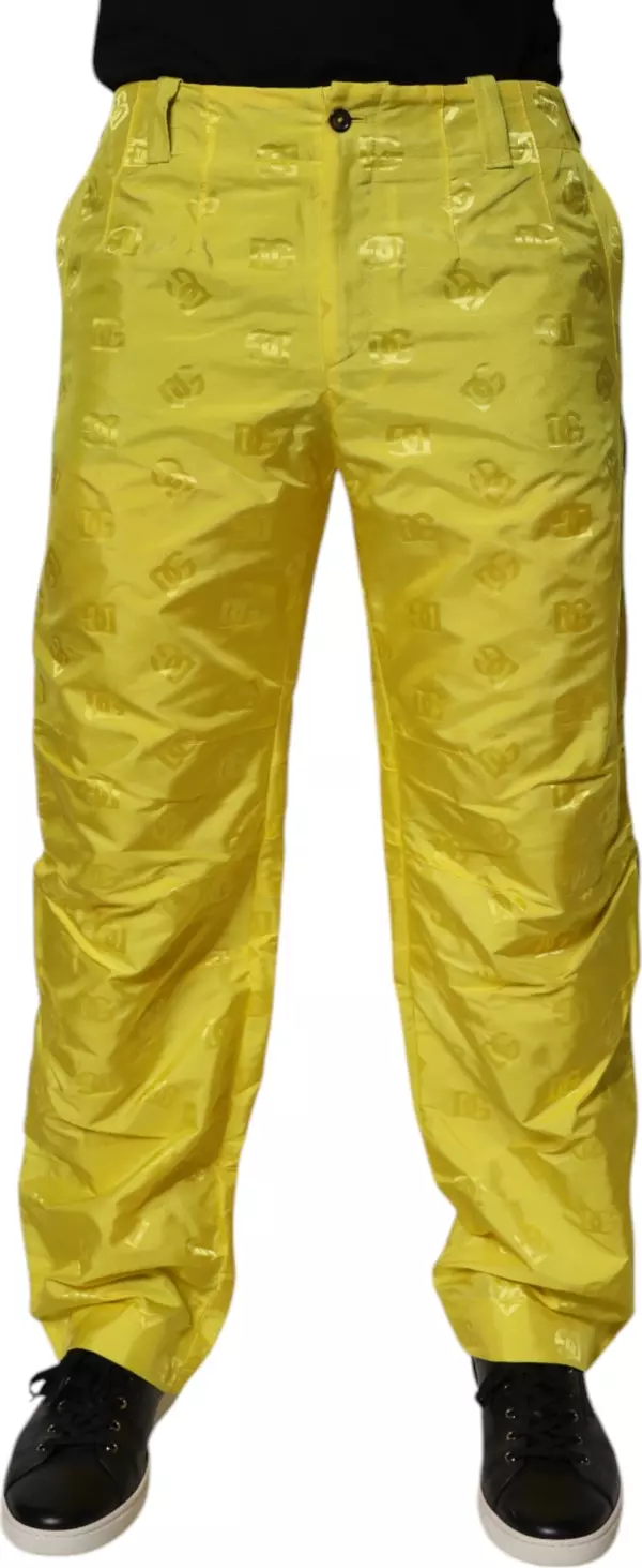 Yellow DG Monogram Polyester Straight Pants