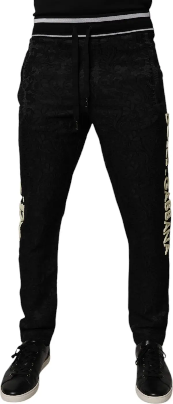 Black Mid Waist Jogger Men Sweatpants Pants