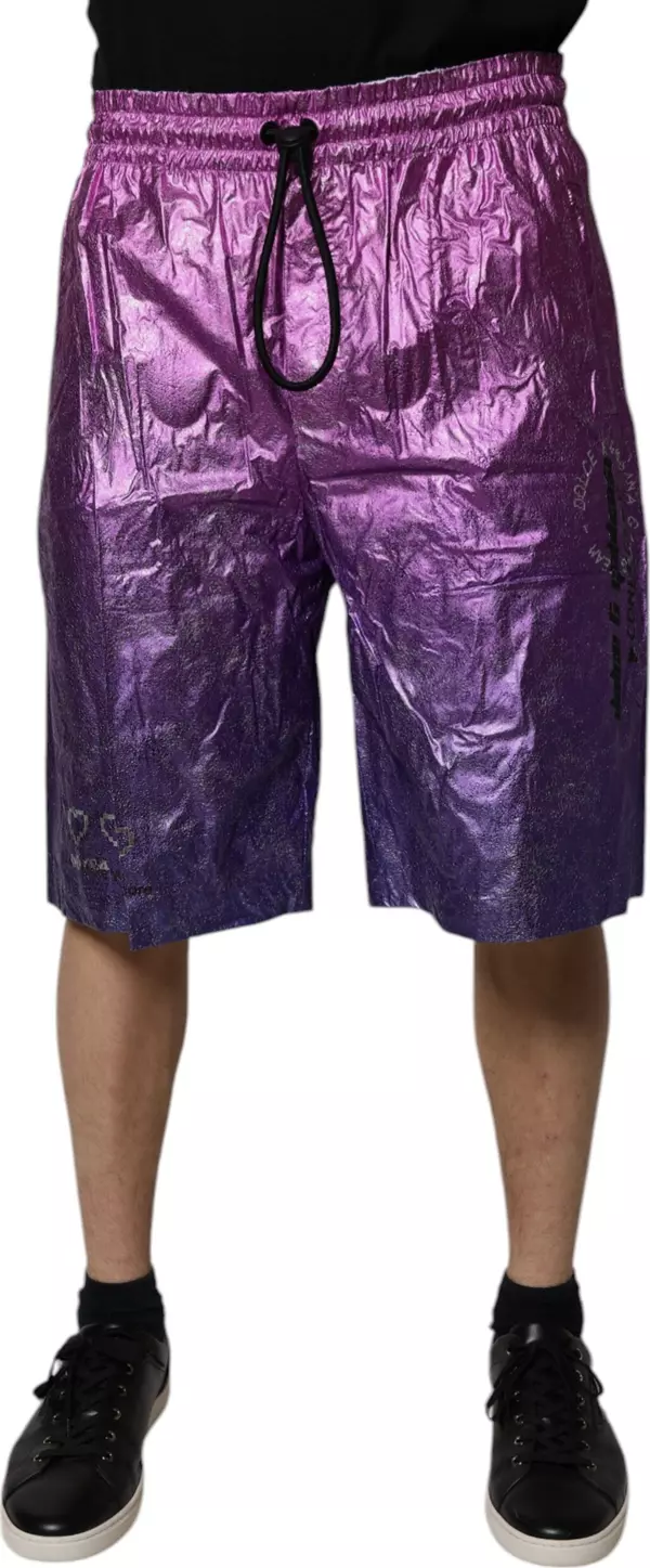 Metallic Pink Purple Two Tone Bermuda Shorts