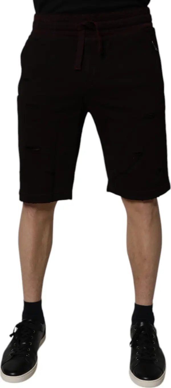 Maroon Cotton Sweatshorts Men Bermuda Shorts