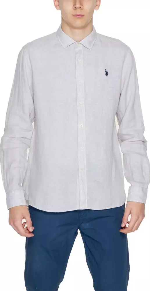 Beige Linen Dress Shirt