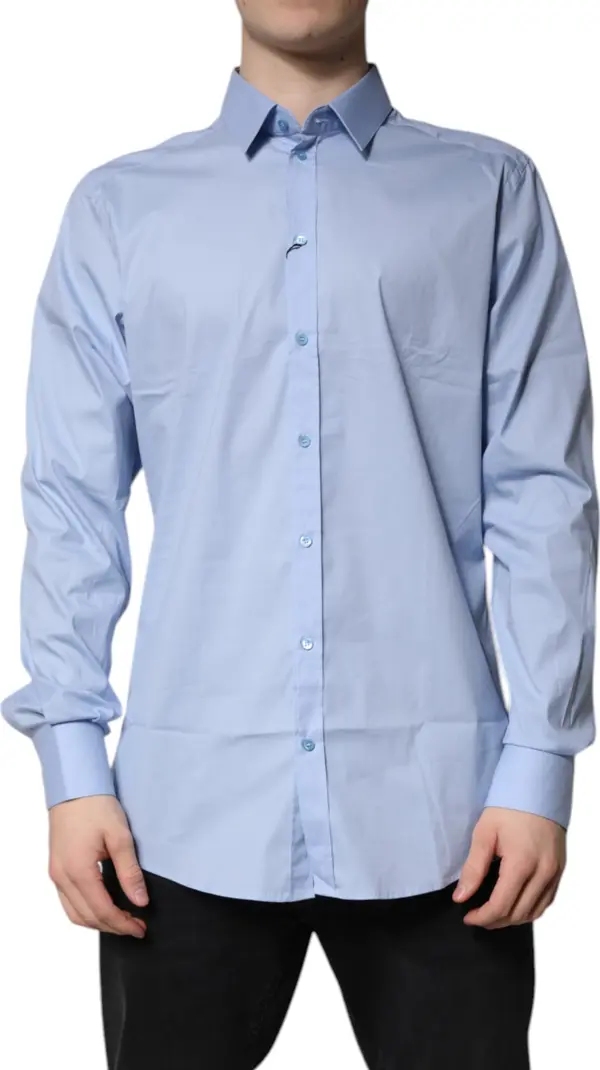 Light Blue Cotton GOLD Dress Formal Shirt