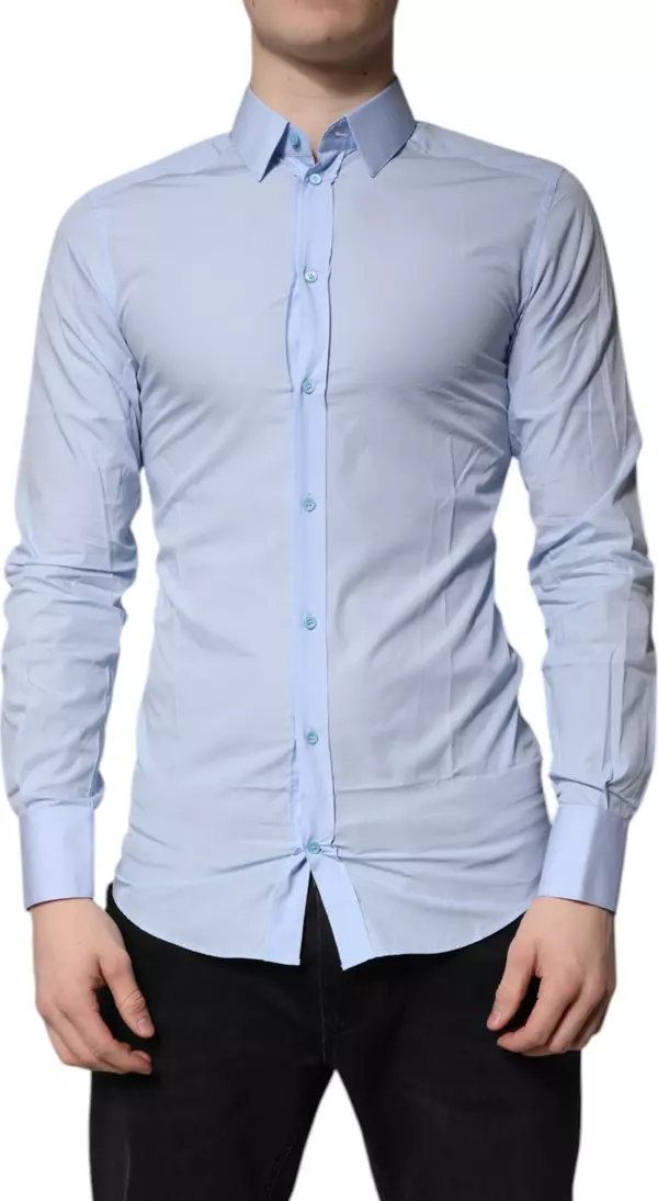 Light Blue Cotton GOLD Dress Formal Shirt
