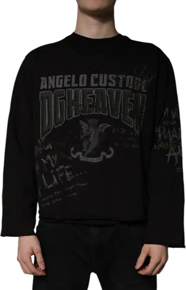 Black DG Heaven Crew Neck Pullover Sweater