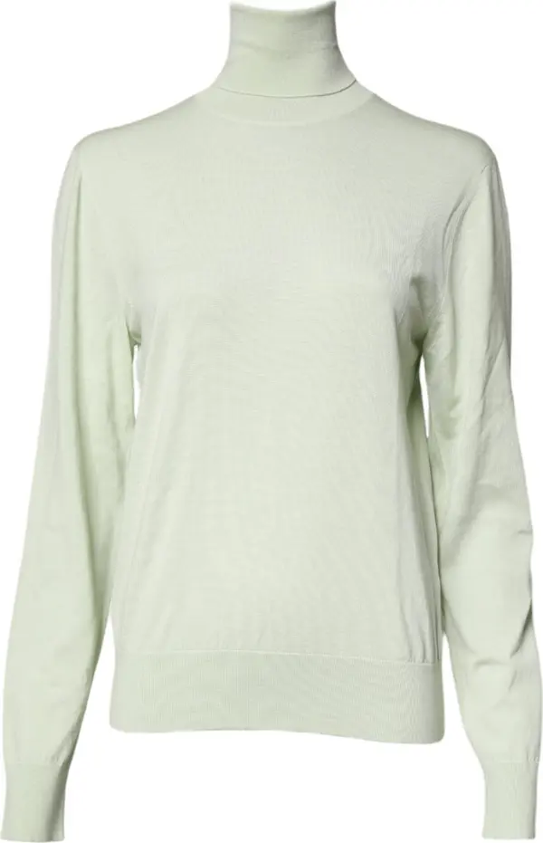 Light Green Wool Turtleneck Pullover Sweater