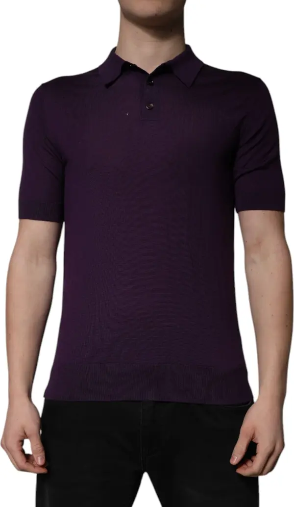 Violet Cashmere Collared Polo T-shirt