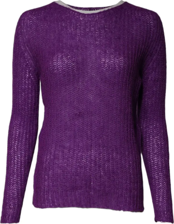 Violet Knitted Long Sleeves Round Neck Sweater
