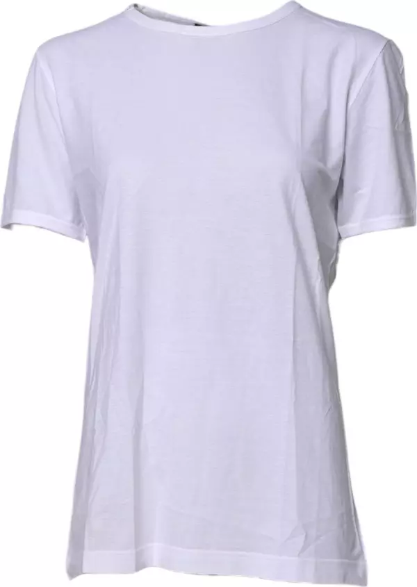 White Short Sleeves Round Neck Top T-shirt