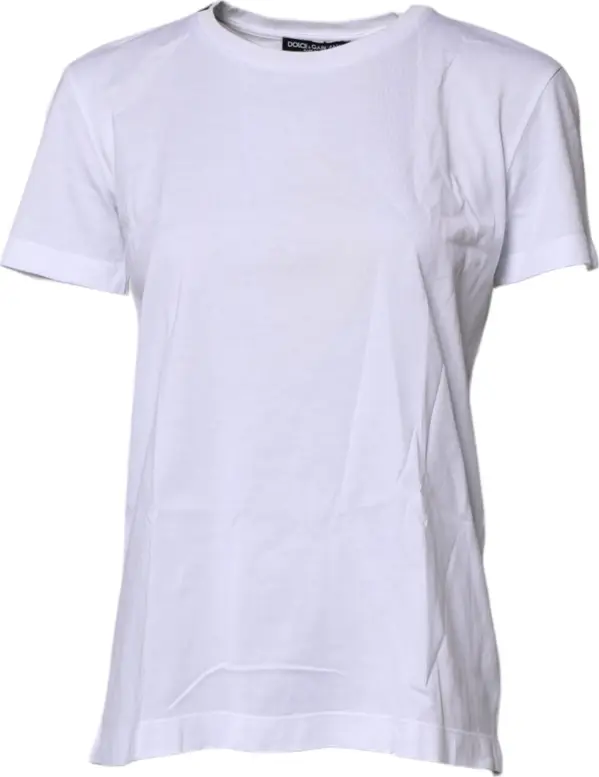 White Short Sleeves Round Neck Top T-shirt