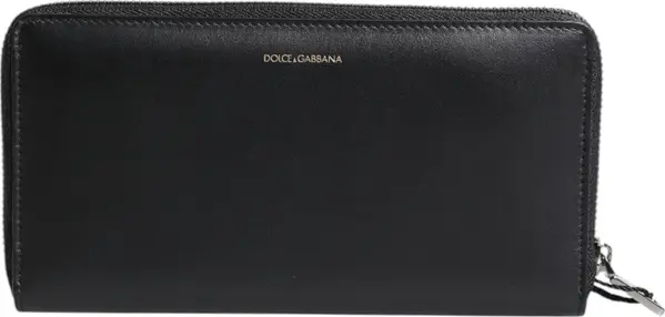 Black Blue Exotic Leather Embossed Continental Wallet