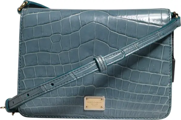 Green Exotic Leather DG Plaque Crossbody Mini Bag