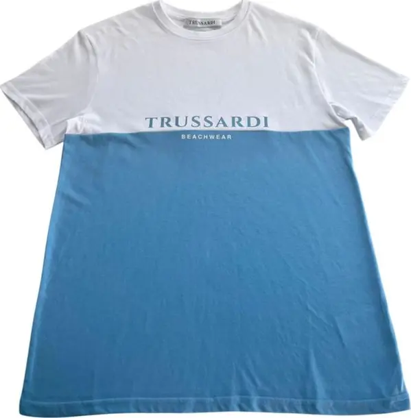 Light Blue Cotton Men T-Shirt