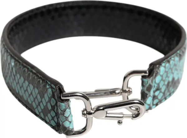 Black Blue Exotic Leather Bag Shoulder Strap
