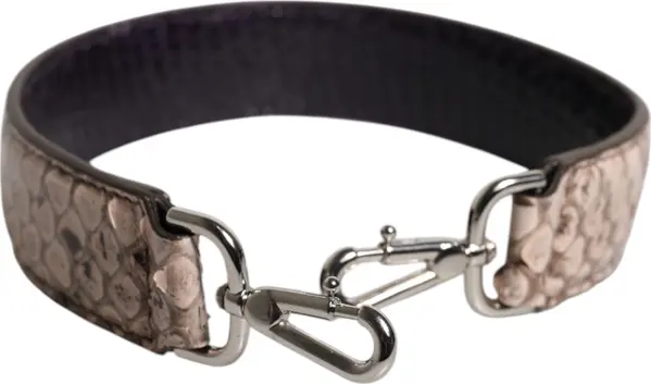 Black Cream Exotic Leather Bag Shoulder Strap