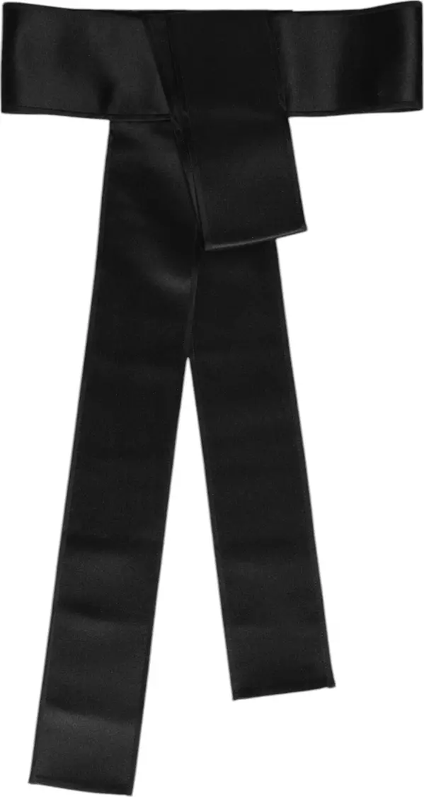 Black Satin Wide Waist Belt