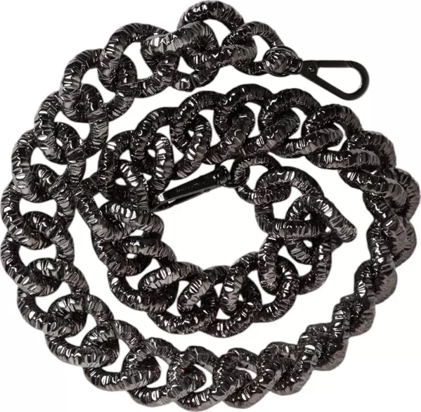 Black Chain Logo Engraved Bag Shoulder Strap