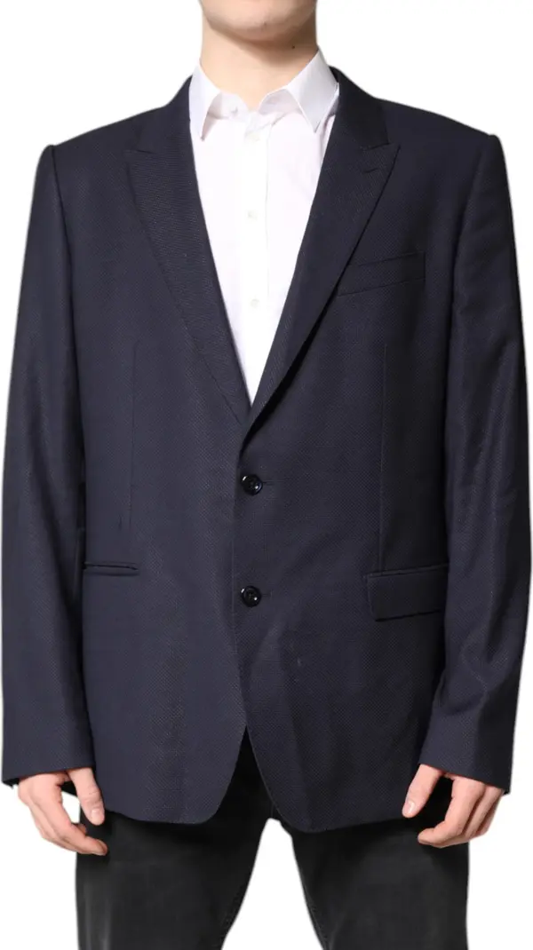 Black Wool Single Breasted Coat Blazer Suit
