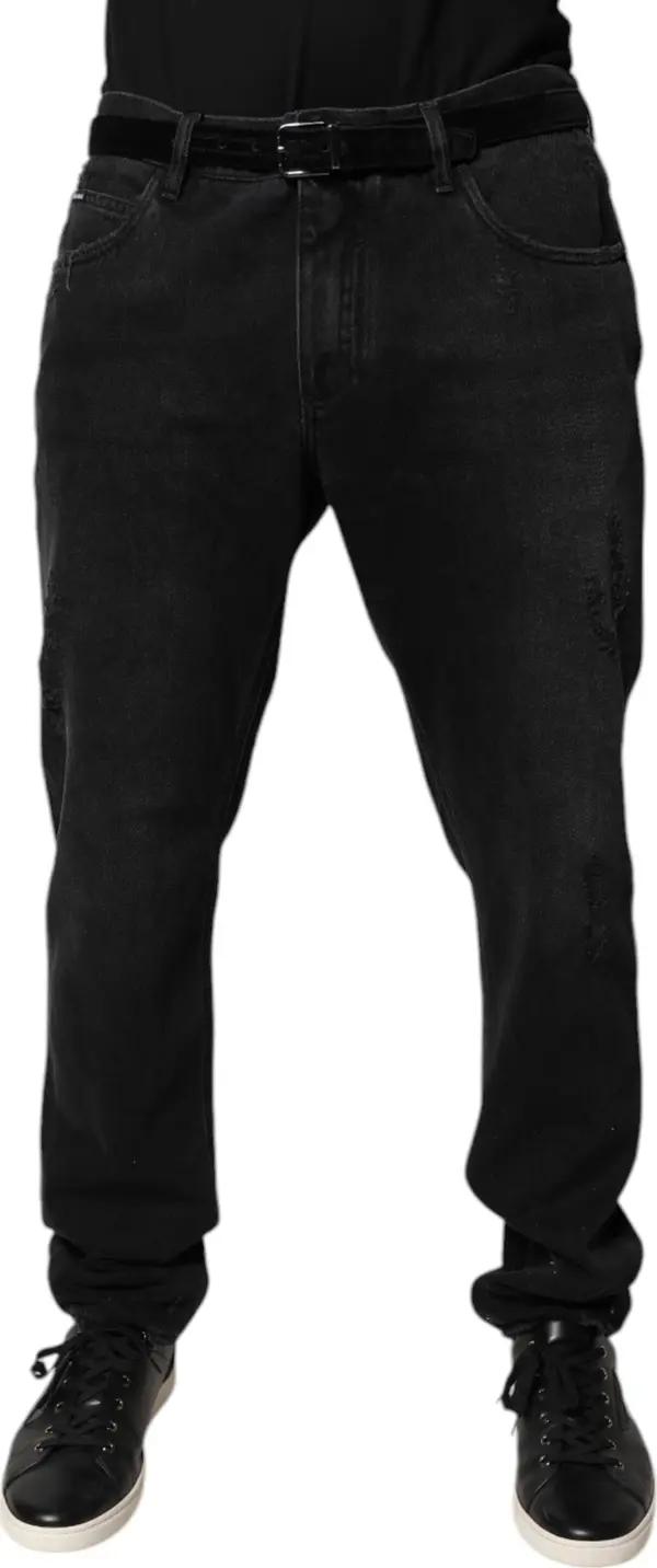 Black Cotton Skinny Men Denim Jeans
