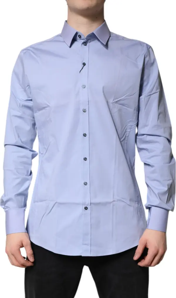 Light Blue Cotton SICILIA Dress Formal Shirt
