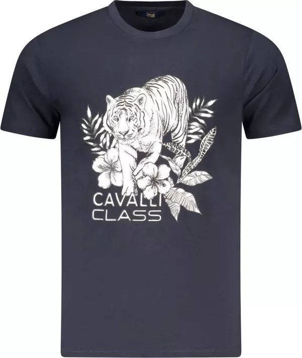 Blue Cotton Men T-Shirt