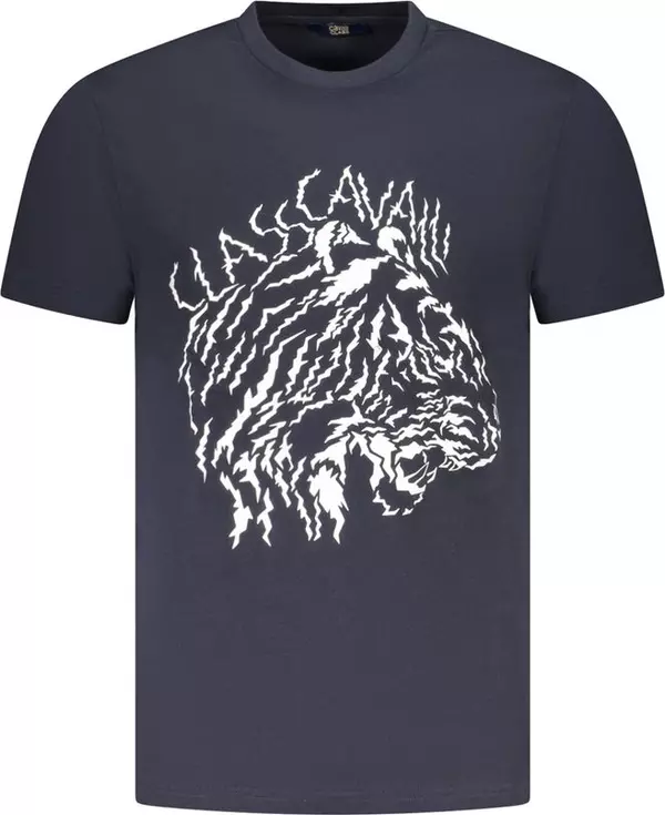 Blue Cotton Men T-Shirt