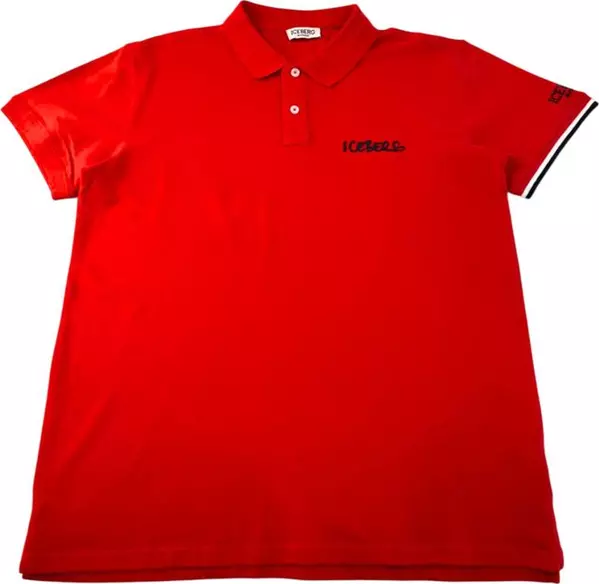 Red Cotton Men Polo Shirt