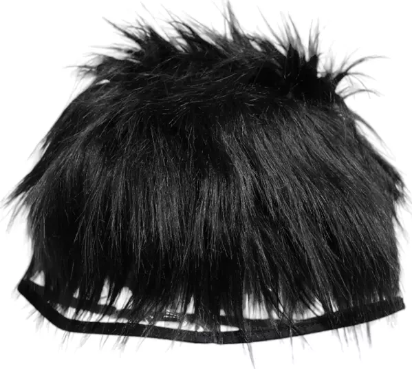 Black Faux Fur Bucket Hat