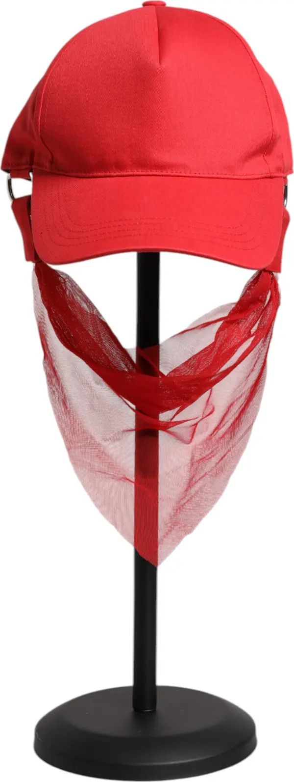 Red Cotton 6 Panels Women Baseball Cap