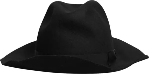 Black Wide Brim Trilby Fedora Hat