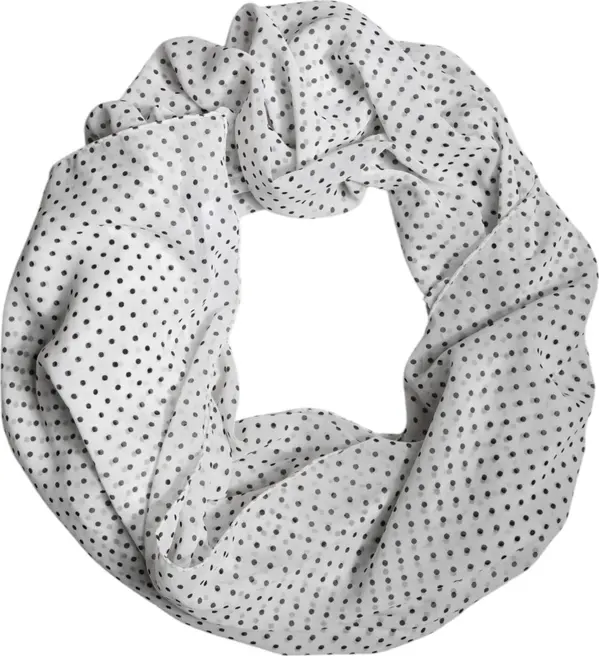 White Polka Dots Polyester Wrap Shawl Scarf