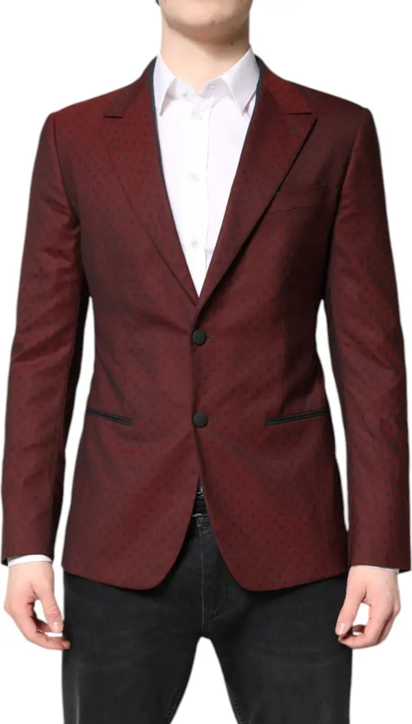 Maroon Wool Slim Fit Men Coat Jacket Blazer