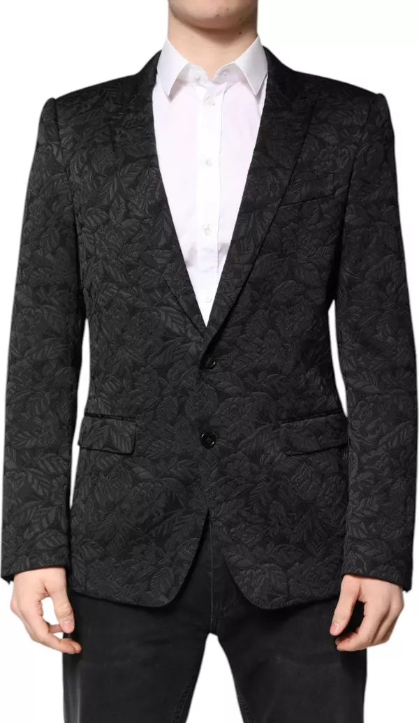 Black MARTINI Brocade Single Breasted Blazer